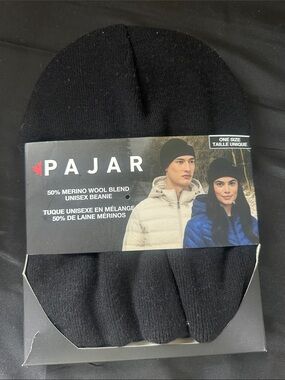 Pajar Black Merino Wool Blend Unisex Beanie